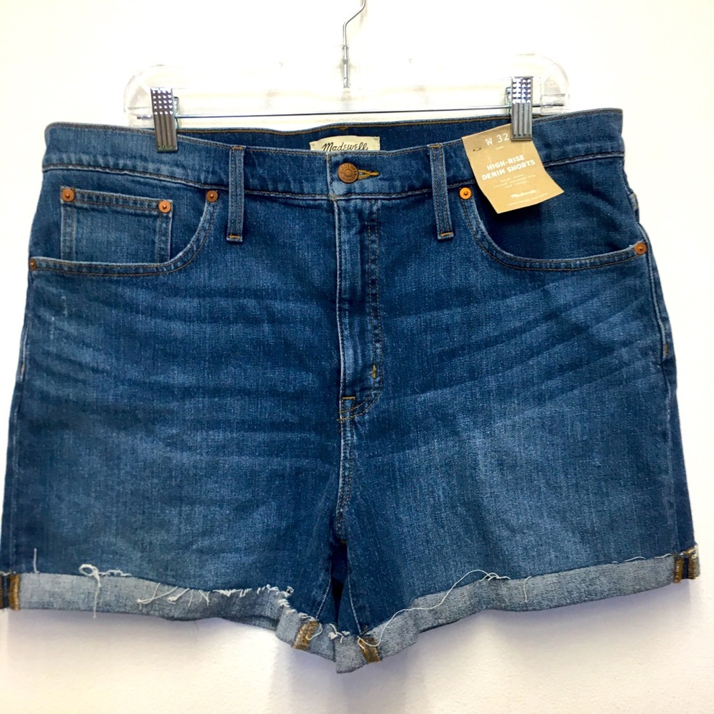 Madewell High Rise Denim Shorts 32 Blue Stretch Casual Denim Festival Vacation
